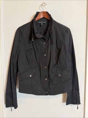 White House Black Market Black Snap-Front Utility Jacket